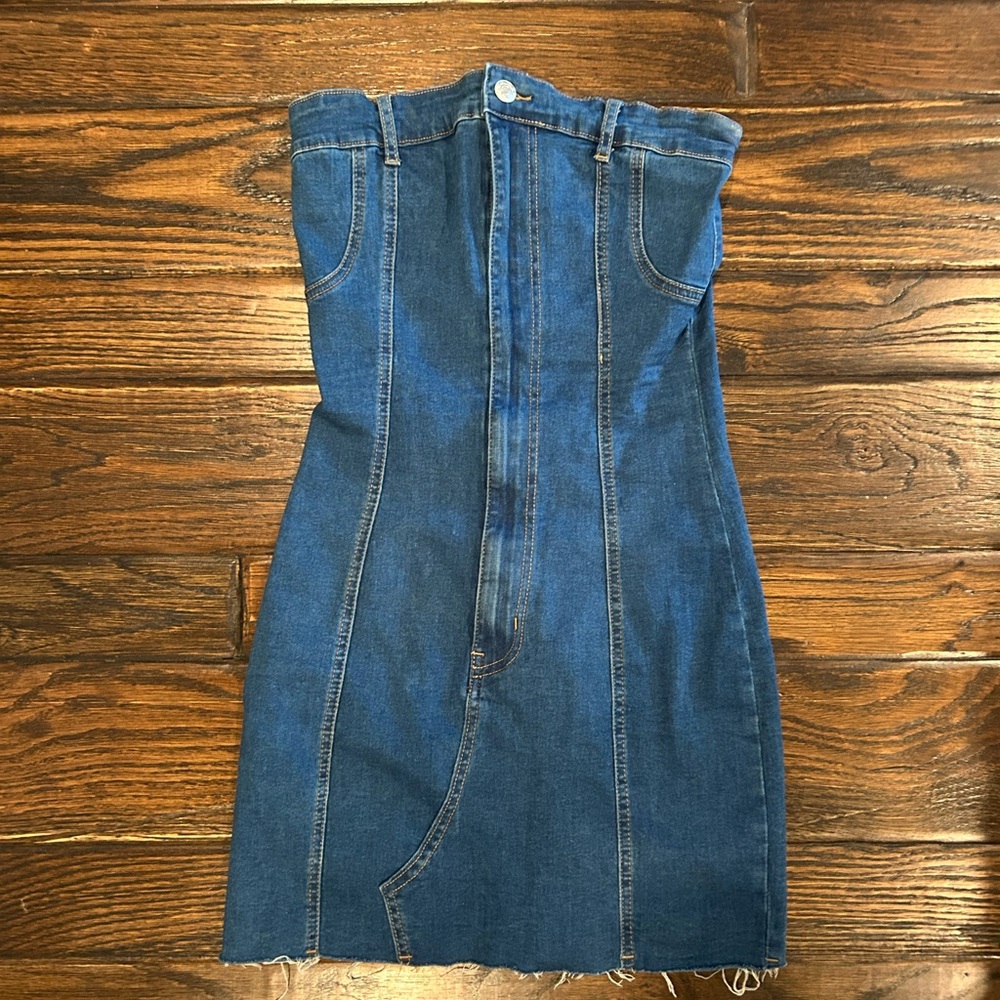 Edikted Blue Denim Mini Dress